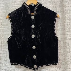 Double D Ranchwear Sz S Black Crushed Velvet Vest